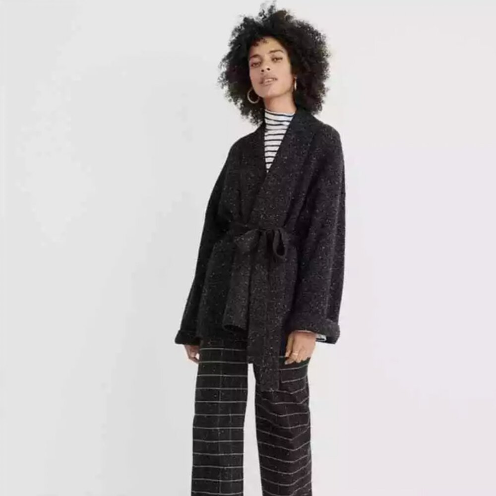 Madewell Donegal Tie-Waist Sweater - Grey